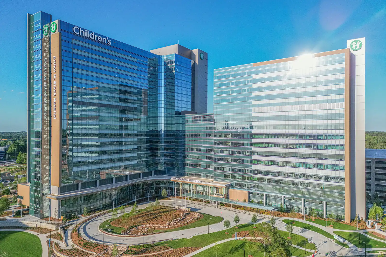 aerial photo of Arthur M. Blank Children's Hospital in Atlanta, GA